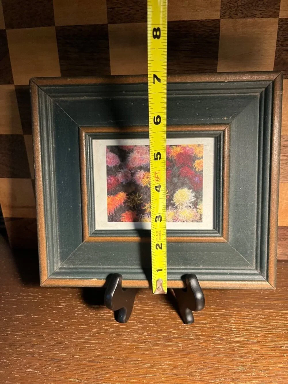 Green Wooden Frame with Claude Monet Picture A582